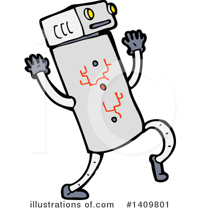 Royalty-Free (RF) Robot Clipart Illustration by lineartestpilot - Stock Sample #1409801