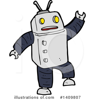 Royalty-Free (RF) Robot Clipart Illustration by lineartestpilot - Stock Sample #1409807