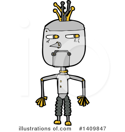 Royalty-Free (RF) Robot Clipart Illustration by lineartestpilot - Stock Sample #1409847