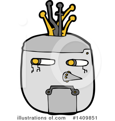 Robot Head Clipart #1409851 by lineartestpilot