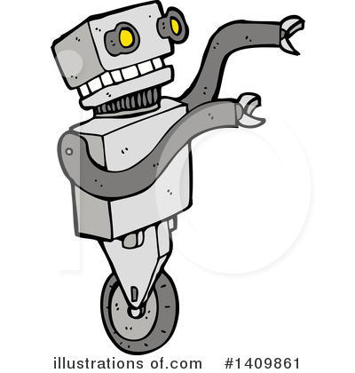 Royalty-Free (RF) Robot Clipart Illustration by lineartestpilot - Stock Sample #1409861