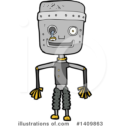 Royalty-Free (RF) Robot Clipart Illustration by lineartestpilot - Stock Sample #1409863