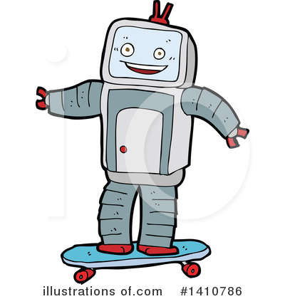 Royalty-Free (RF) Robot Clipart Illustration by lineartestpilot - Stock Sample #1410786