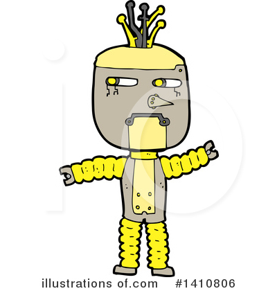 Royalty-Free (RF) Robot Clipart Illustration by lineartestpilot - Stock Sample #1410806