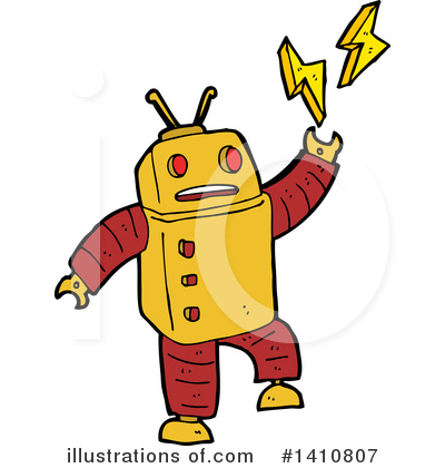 Royalty-Free (RF) Robot Clipart Illustration by lineartestpilot - Stock Sample #1410807