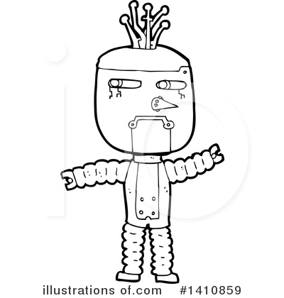 Royalty-Free (RF) Robot Clipart Illustration by lineartestpilot - Stock Sample #1410859