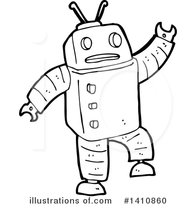 Royalty-Free (RF) Robot Clipart Illustration by lineartestpilot - Stock Sample #1410860