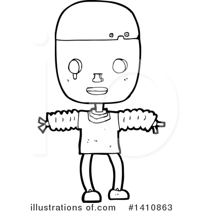 Royalty-Free (RF) Robot Clipart Illustration by lineartestpilot - Stock Sample #1410863
