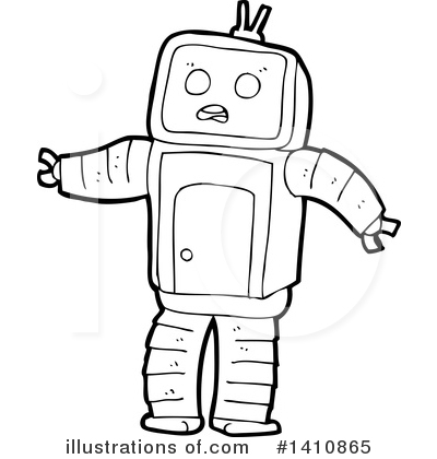 Royalty-Free (RF) Robot Clipart Illustration by lineartestpilot - Stock Sample #1410865