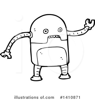 Royalty-Free (RF) Robot Clipart Illustration by lineartestpilot - Stock Sample #1410871