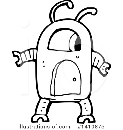 Royalty-Free (RF) Robot Clipart Illustration by lineartestpilot - Stock Sample #1410875