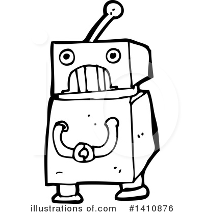 Royalty-Free (RF) Robot Clipart Illustration by lineartestpilot - Stock Sample #1410876