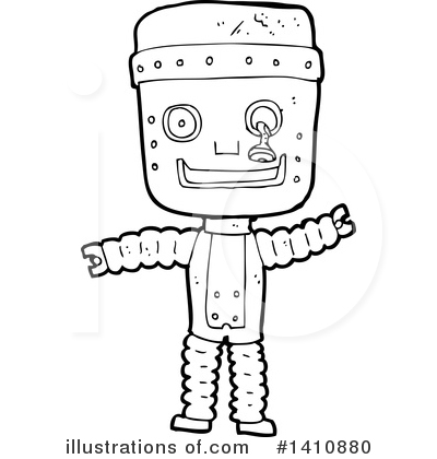 Royalty-Free (RF) Robot Clipart Illustration by lineartestpilot - Stock Sample #1410880