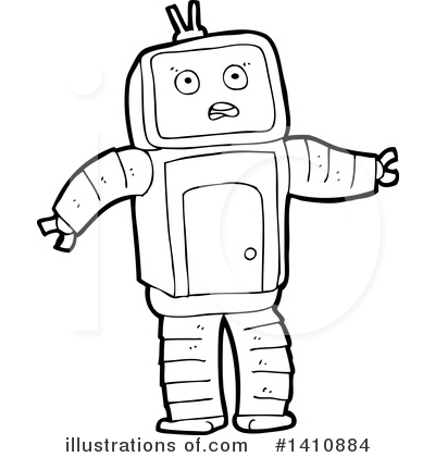Royalty-Free (RF) Robot Clipart Illustration by lineartestpilot - Stock Sample #1410884