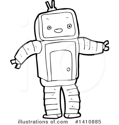 Royalty-Free (RF) Robot Clipart Illustration by lineartestpilot - Stock Sample #1410885