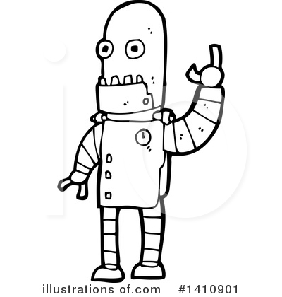 Royalty-Free (RF) Robot Clipart Illustration by lineartestpilot - Stock Sample #1410901