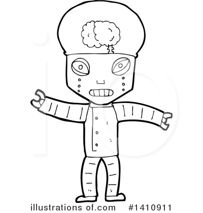 Royalty-Free (RF) Robot Clipart Illustration by lineartestpilot - Stock Sample #1410911