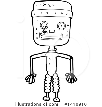 Royalty-Free (RF) Robot Clipart Illustration by lineartestpilot - Stock Sample #1410916