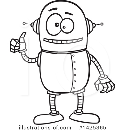 Royalty-Free (RF) Robot Clipart Illustration by toonaday - Stock Sample #1425365
