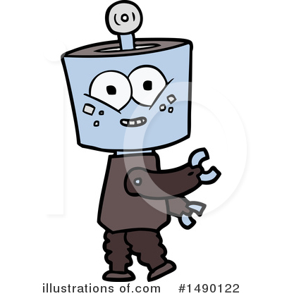 Royalty-Free (RF) Robot Clipart Illustration by lineartestpilot - Stock Sample #1490122