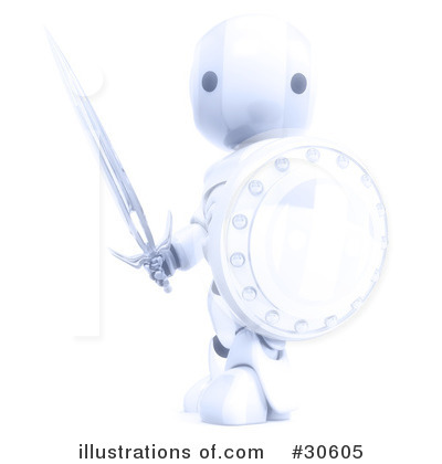 Royalty-Free (RF) Robot Clipart Illustration by Leo Blanchette - Stock Sample #30605