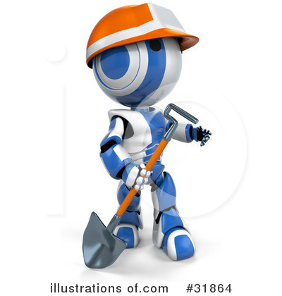 Royalty-Free (RF) Robot Clipart Illustration by Leo Blanchette - Stock Sample #31864