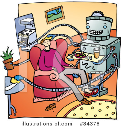 Royalty-Free (RF) Robot Clipart Illustration by Lisa Arts - Stock Sample #34378