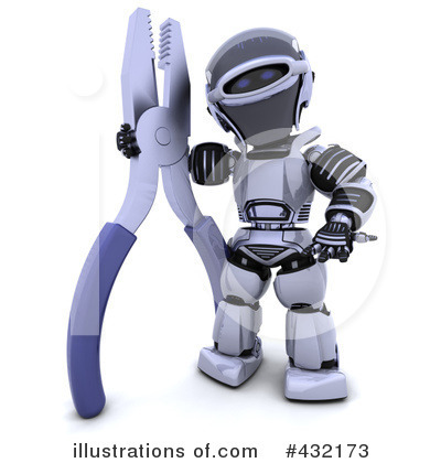 Royalty-Free (RF) Robot Clipart Illustration by KJ Pargeter - Stock Sample #432173