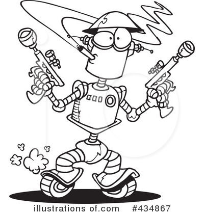 Royalty-Free (RF) Robot Clipart Illustration by toonaday - Stock Sample #434867