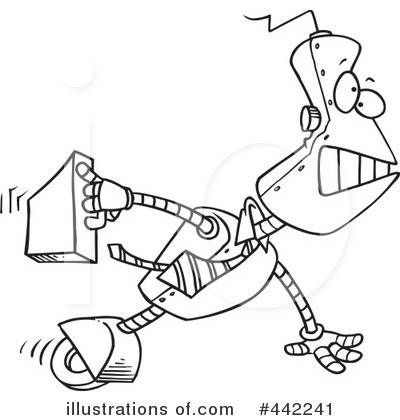 Royalty-Free (RF) Robot Clipart Illustration by toonaday - Stock Sample #442241