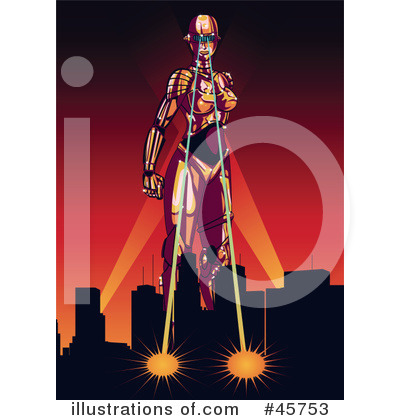 Royalty-Free (RF) Robot Clipart Illustration by r formidable - Stock Sample #45753