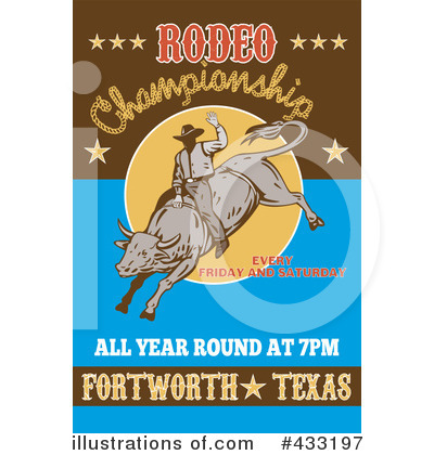 Royalty-Free (RF) Rodeo Clipart Illustration by patrimonio - Stock Sample #433197