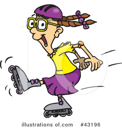 Royalty-Free (RF) Roller Blading Clipart Illustration by Dennis Holmes Designs - Stock Sample #43196