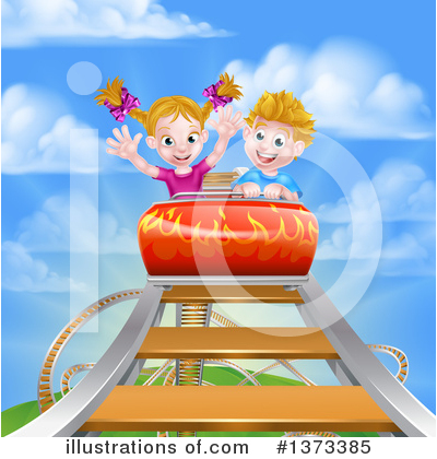 Roller Coaster Clipart #1373385 by AtStockIllustration