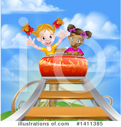 Roller Coaster Clipart #1411385 by AtStockIllustration