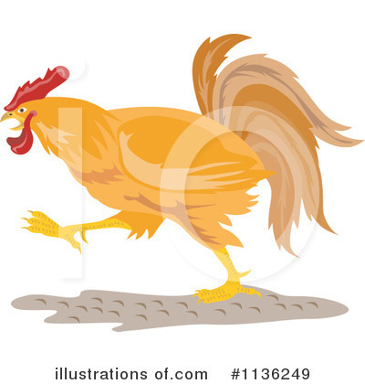 Royalty-Free (RF) Rooster Clipart Illustration by patrimonio - Stock Sample #1136249