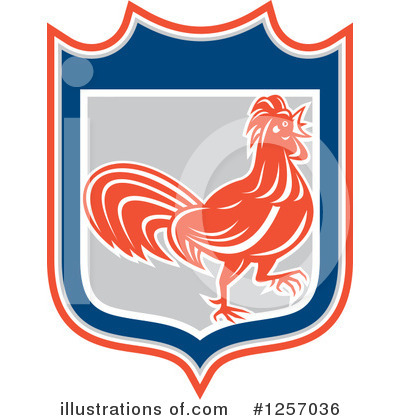 Royalty-Free (RF) Rooster Clipart Illustration by patrimonio - Stock Sample #1257036