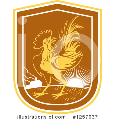 Royalty-Free (RF) Rooster Clipart Illustration by patrimonio - Stock Sample #1257037