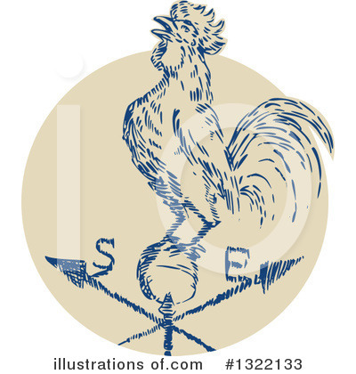 Royalty-Free (RF) Rooster Clipart Illustration by patrimonio - Stock Sample #1322133