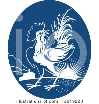 Royalty-Free (RF) Rooster Clipart Illustration by patrimonio - Stock Sample #219223