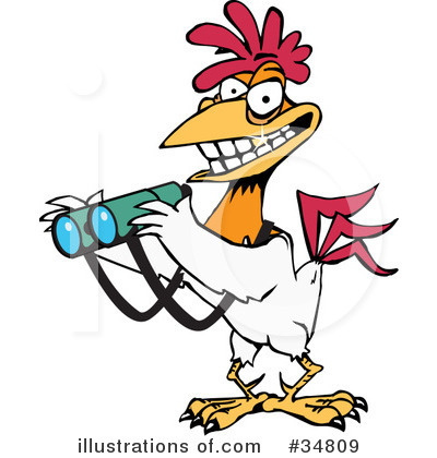 Royalty-Free (RF) Rooster Clipart Illustration by Dennis Holmes Designs - Stock Sample #34809