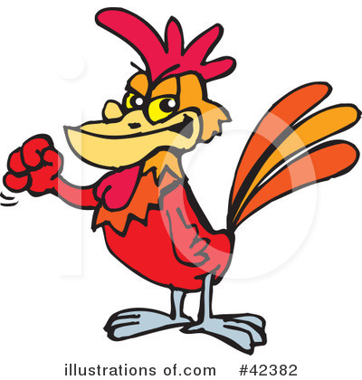 Royalty-Free (RF) Rooster Clipart Illustration by Dennis Holmes Designs - Stock Sample #42382