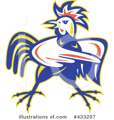 Royalty-Free (RF) Rooster Clipart Illustration by patrimonio - Stock Sample #433207