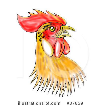 Royalty-Free (RF) Rooster Clipart Illustration by patrimonio - Stock Sample #87859