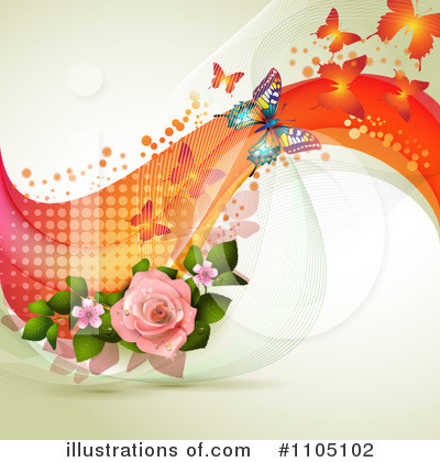 Royalty-Free (RF) Rose Background Clipart Illustration by merlinul - Stock Sample #1105102