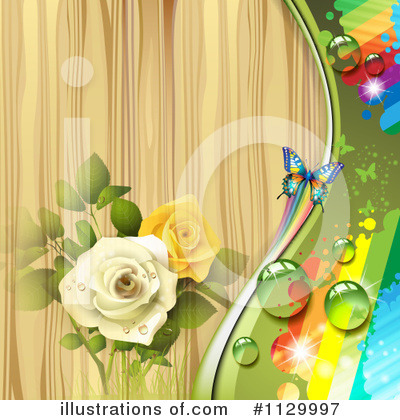 Royalty-Free (RF) Rose Background Clipart Illustration by merlinul - Stock Sample #1129997