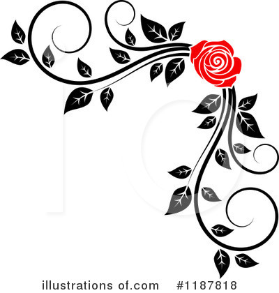 Royalty-Free (RF) Rose Clipart Illustration by Vector Tradition SM - Stock Sample #1187818