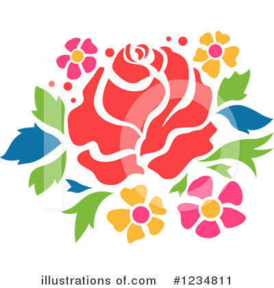 Royalty-Free (RF) Rose Clipart Illustration by BNP Design Studio - Stock Sample #1234811