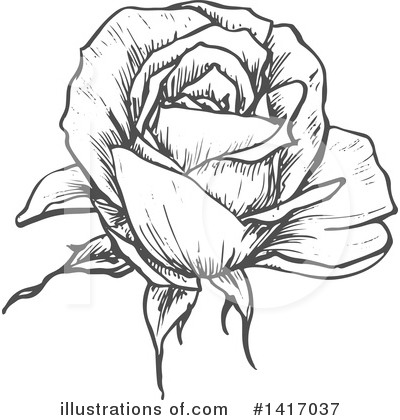 Royalty-Free (RF) Rose Clipart Illustration by Vector Tradition SM - Stock Sample #1417037