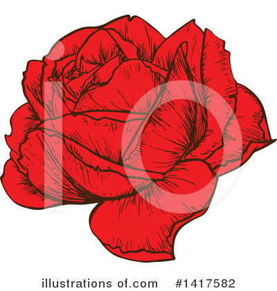 Royalty-Free (RF) Rose Clipart Illustration by Vector Tradition SM - Stock Sample #1417582